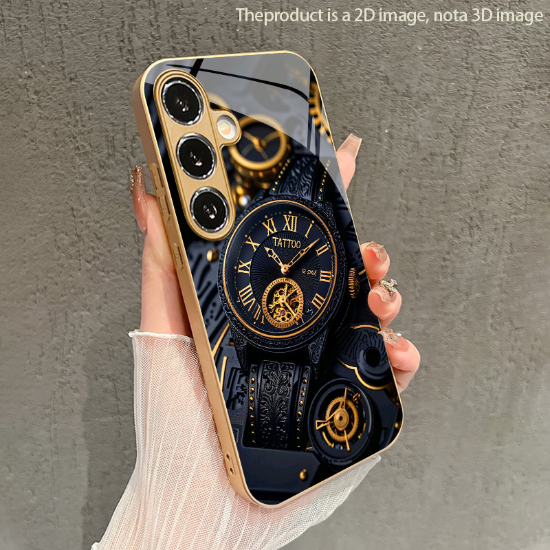 Phone Cases Metal - Mechanical Gold Watch Pattern 2D Phone