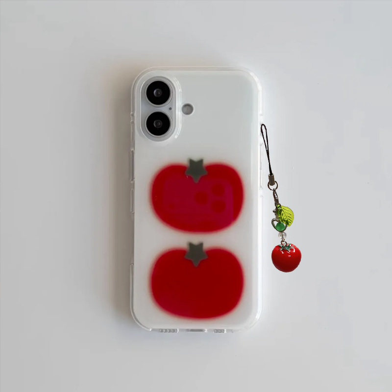 Cute Cartoon Case - Korean Ins Two Ted Tomato Cartoon
