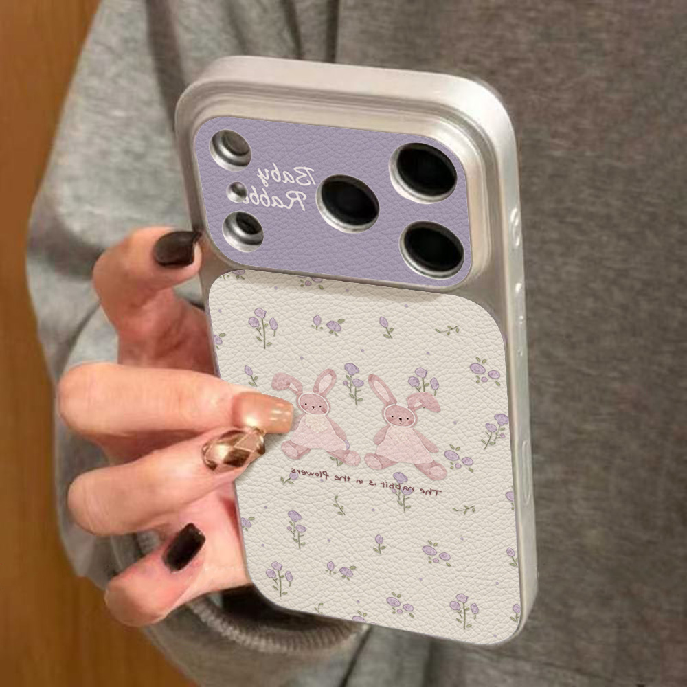 Cute Rubbit PU Leather Phone C - Phone Cases Silicone 评论和价格