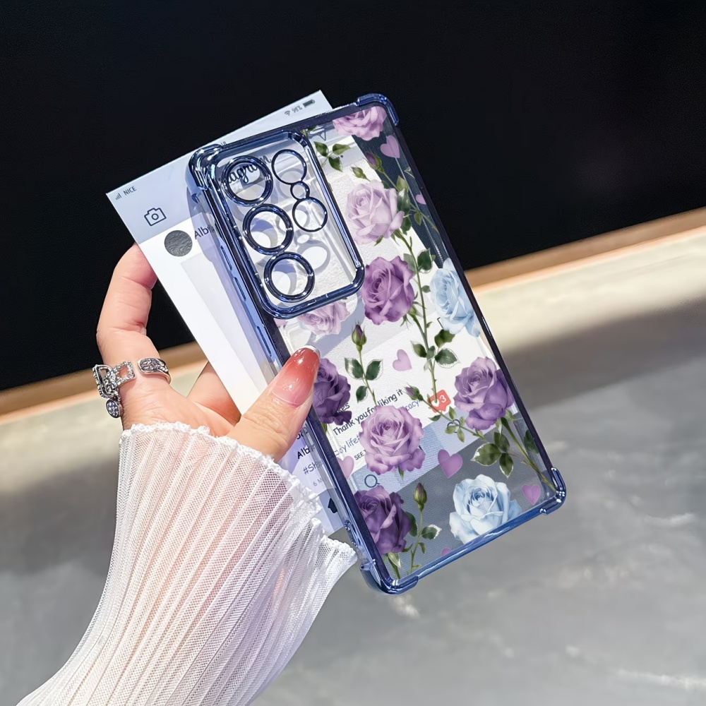 Electroplated Four-Corner Anti - Phone Cases Purple 评论和价格