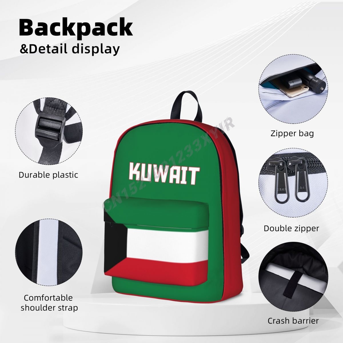 Unisex Backpack Kuwait Flag Ku - Phone Cases Kuwait 评论和价格