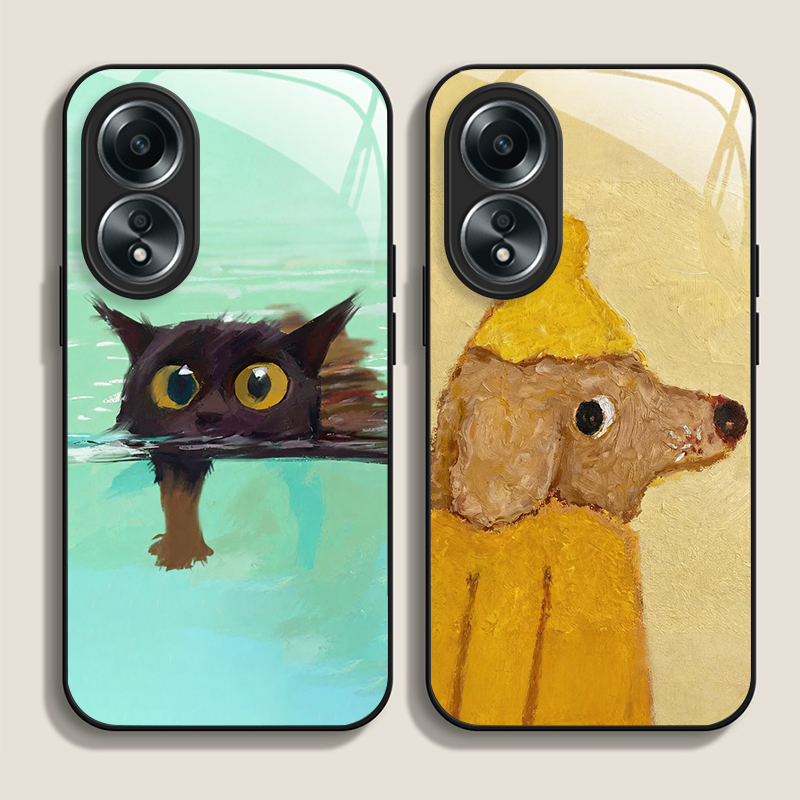 Oil Painting Yellow Dog Black  - Phone Cases Yellow 评论和价格