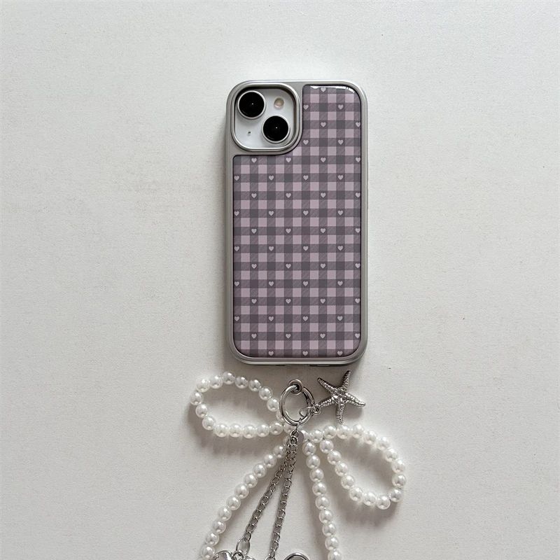 Pink Purple Heart-Shaped Check - Phone Cases Purple 评论和价格