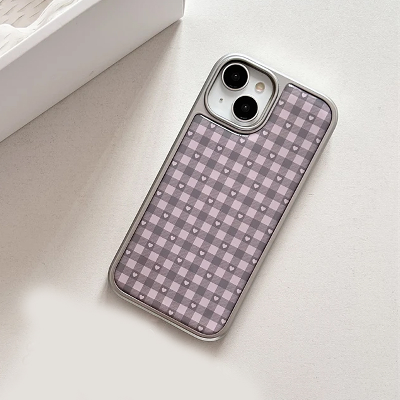 Pink Purple Heart-Shaped Check - Phone Cases Purple 评论和价格