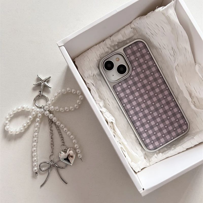Pink Purple Heart-Shaped Check - Phone Cases Purple 评论和价格