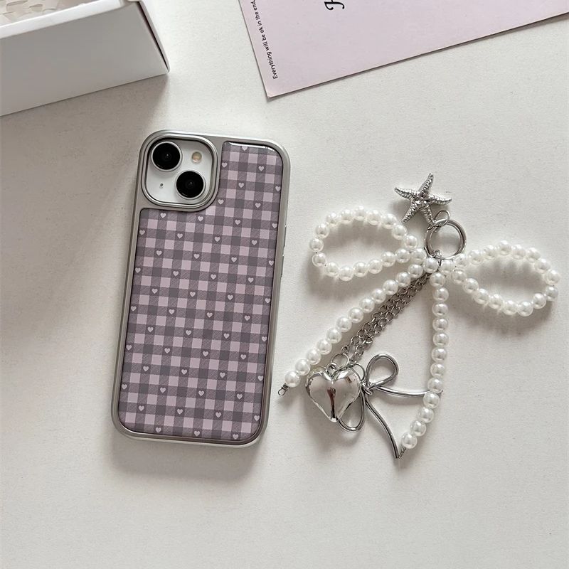 Pink Purple Heart-Shaped Check - Phone Cases Purple 评论和价格