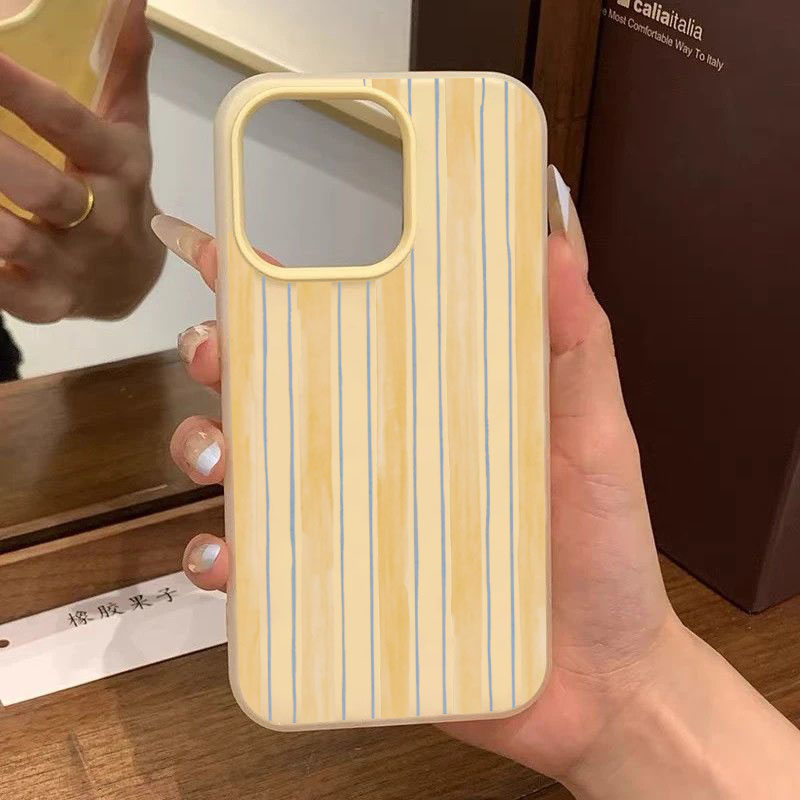 Stylish Yellow Striped Phone C - Phone Cases Yellow 评论和价格