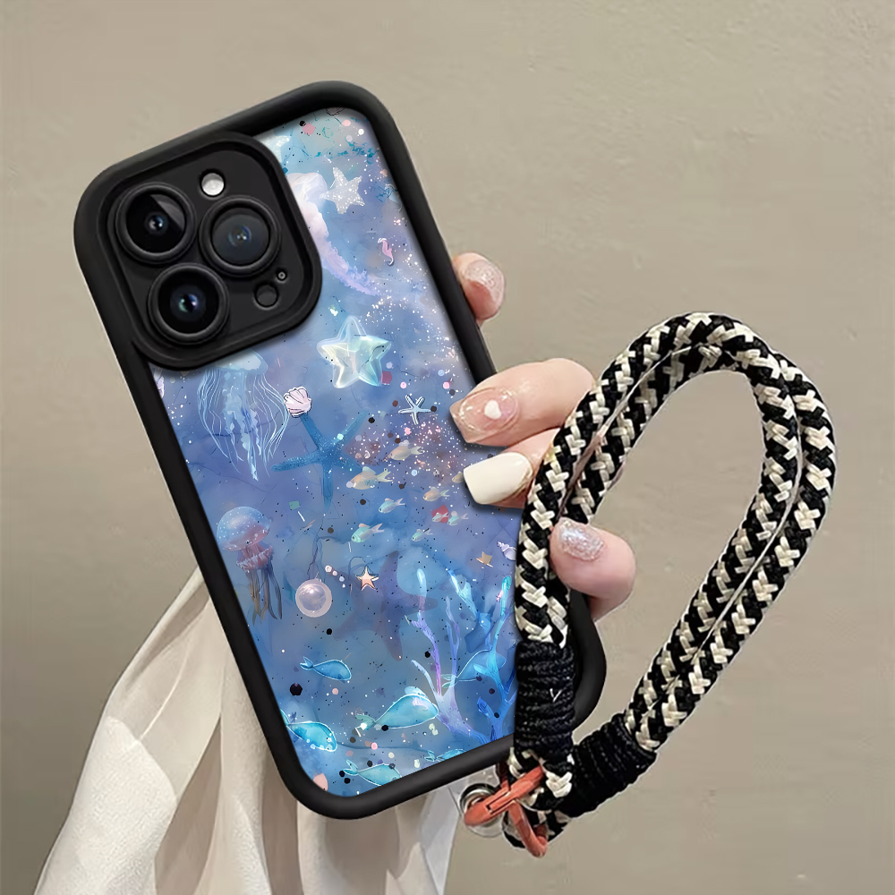Blue Purple Jellyfish Strap Ro - Phone Cases Purple 评论和价格