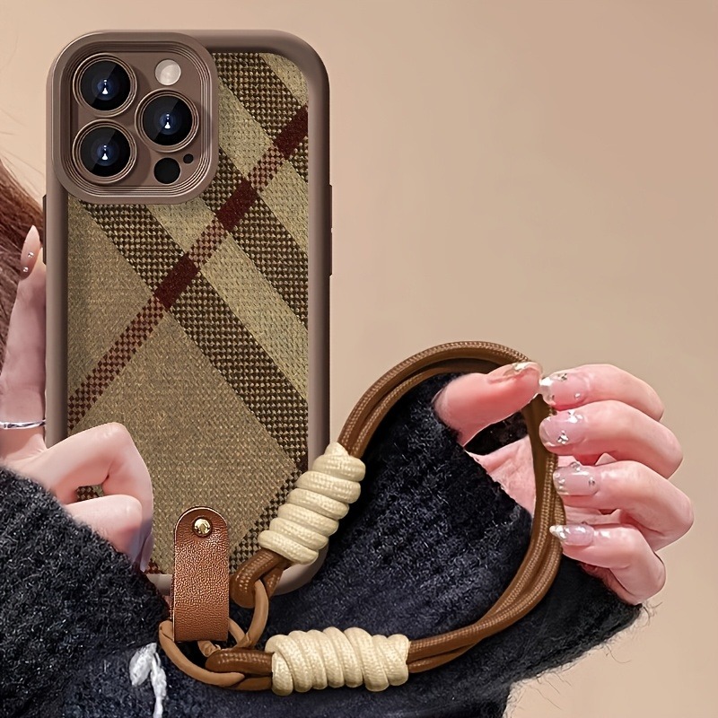 Brown Stripes Lanyard Strap Ro - Phone Cases With Loop 评论和价格