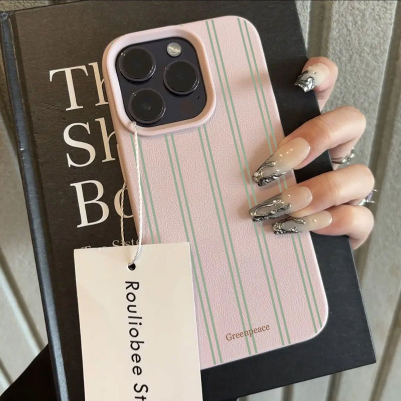 The Green Stripe Lichee Patter - Phone Cases Green 评论和价格