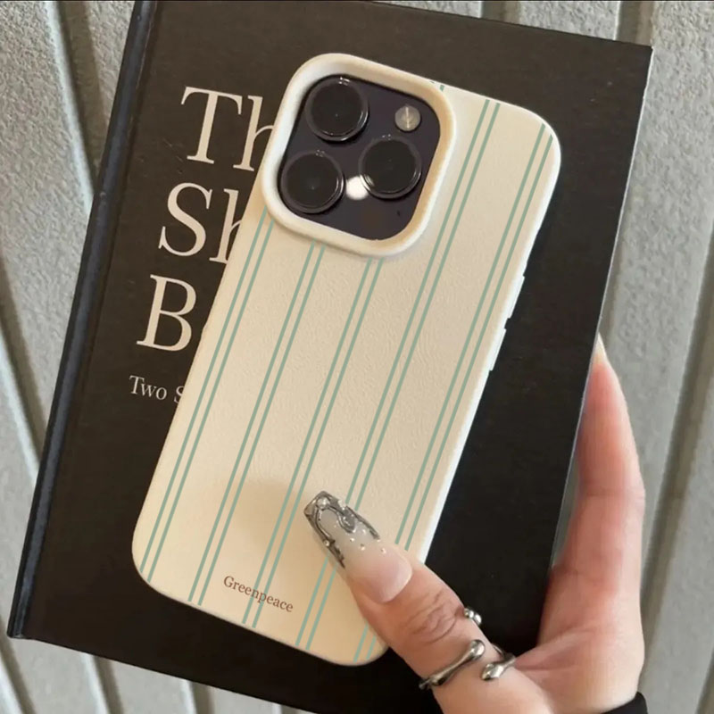 The Green Stripe Lichee Patter - Phone Cases Green 评论和价格