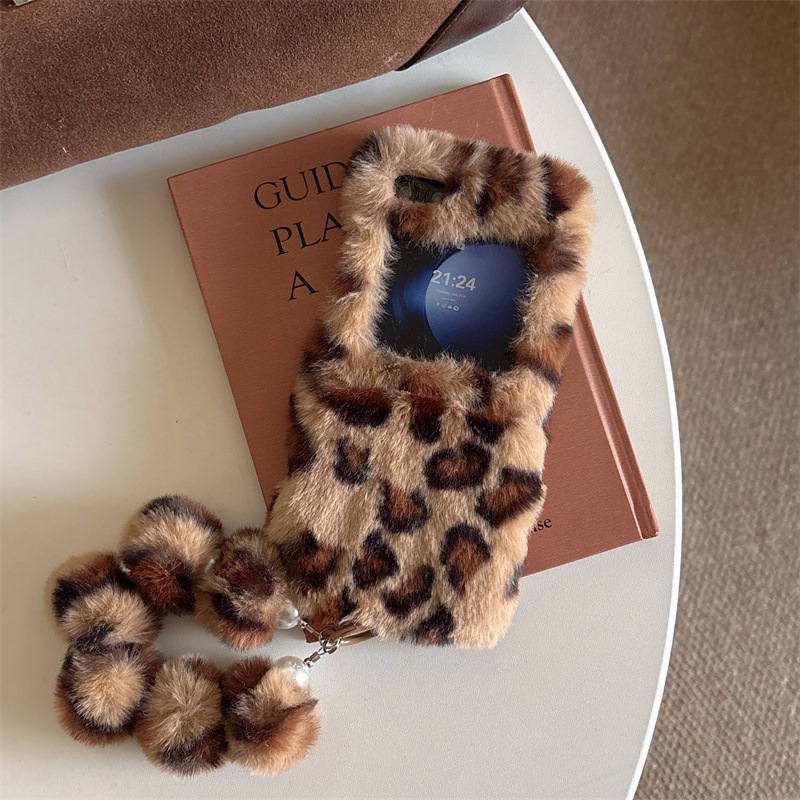 Fashion Leopard Print Fluffy P - Phone Cases With Loop 评论和价格