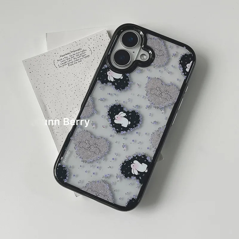 Ins Korean Retro Girl Love Rab - Phone Cases Purple 评论和价格