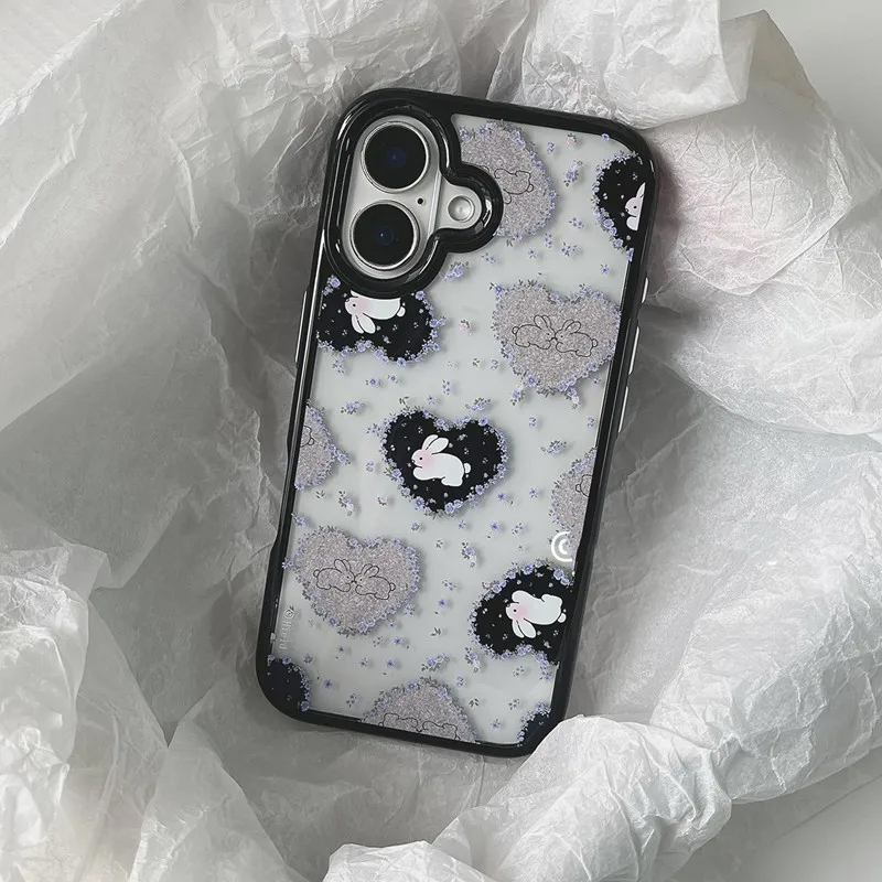 Ins Korean Retro Girl Love Rab - Phone Cases Purple 评论和价格