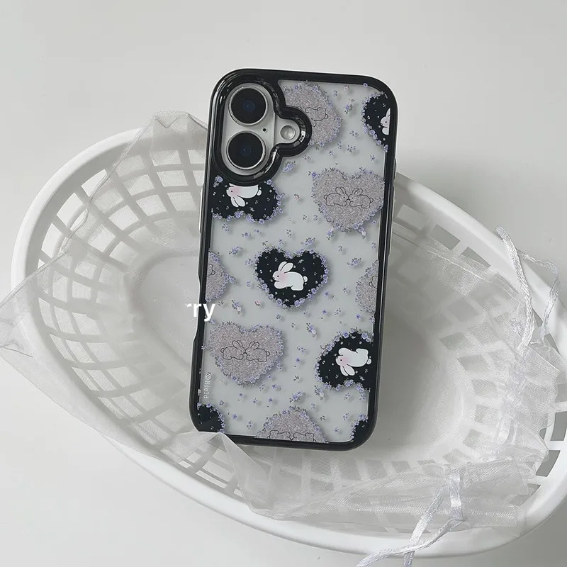 Ins Korean Retro Girl Love Rab - Phone Cases Purple 评论和价格
