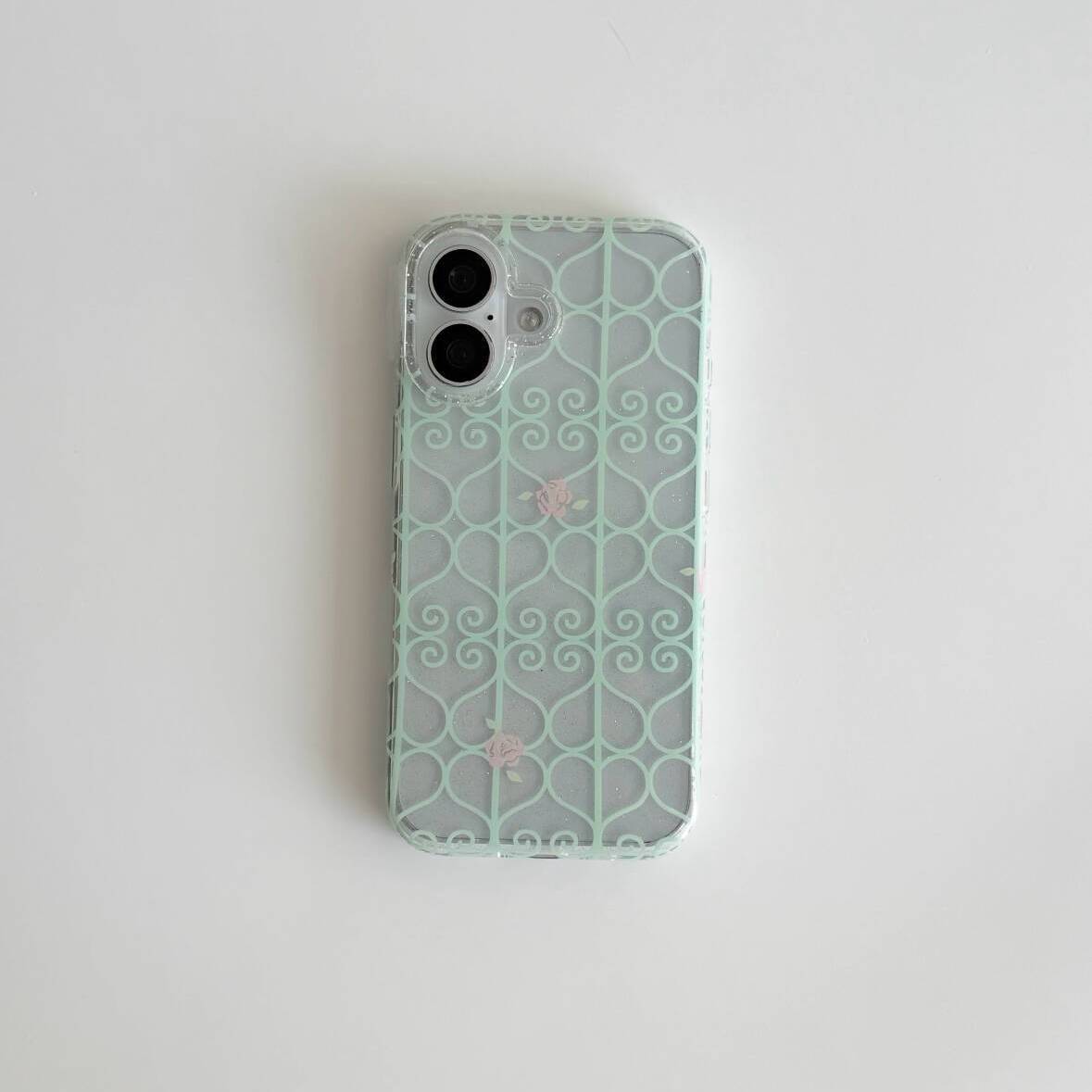 Mint Green Iron Window Pink Ro - Phone Cases Green 评论和价格