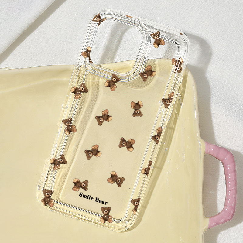 Flower Bear Print Phone Case f - Cute Cartoon Case 评论和价格