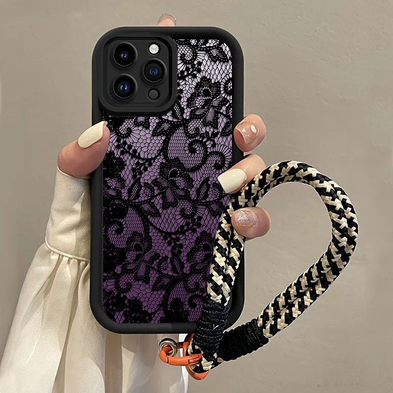 Black Purple Lace Hang Strap P - Phone Cases Purple 评论和价格