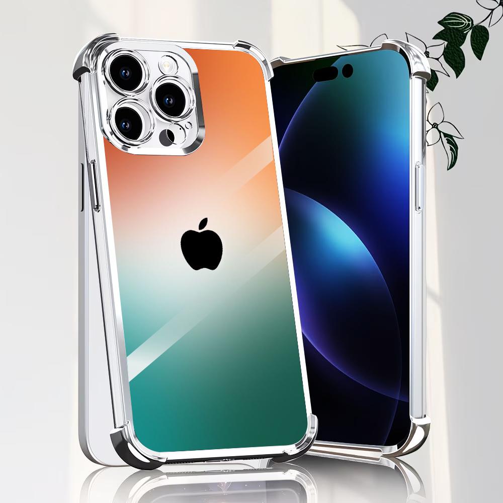 Orange green gradient Tempered - Phone Cases Green 评论和价格