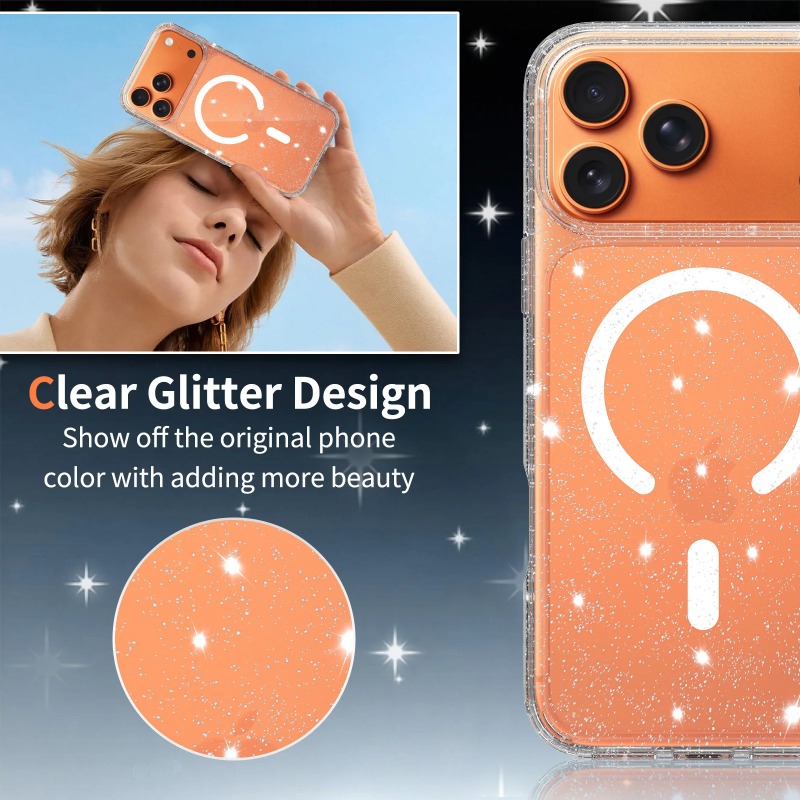 Luxury Clear Glitter Magnetic  - Phone Cases Yellow 评论和价格