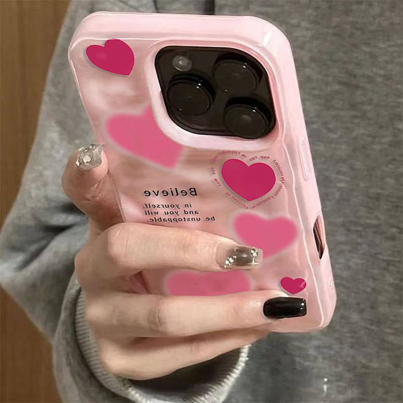 Luxury Pink Love Heart Folds T - Phone Cases Expensive 评论和价格