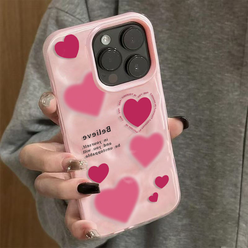 Luxury Pink Love Heart Folds T - Phone Cases Expensive 评论和价格