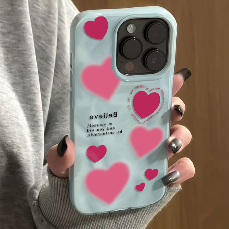 Luxury Pink Love Heart Folds T - Phone Cases Expensive 评论和价格