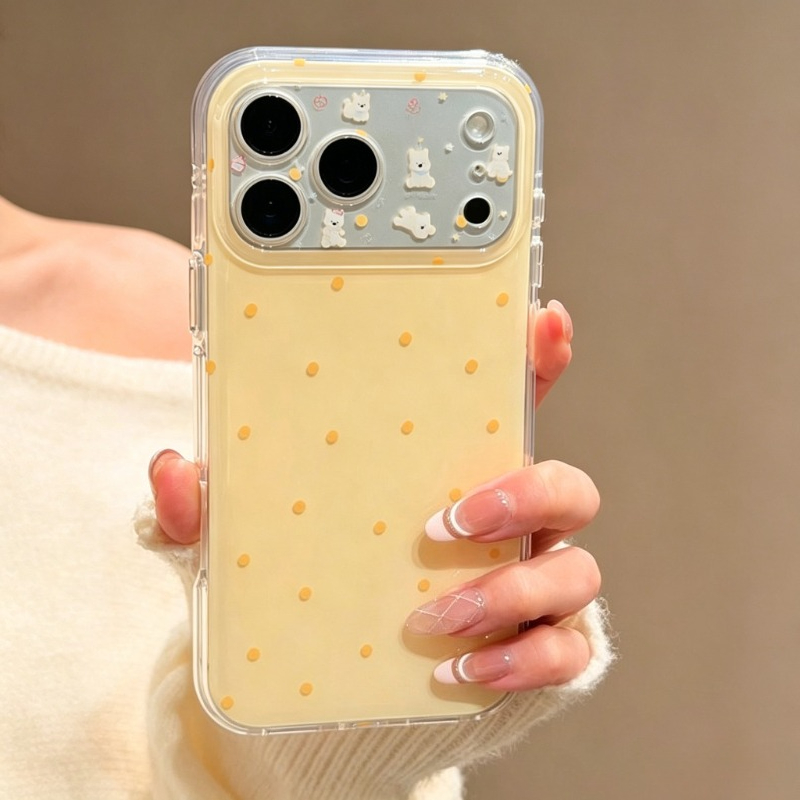 Fashion Cute Yellow Polka Dot  - Phone Cases Yellow 评论和价格