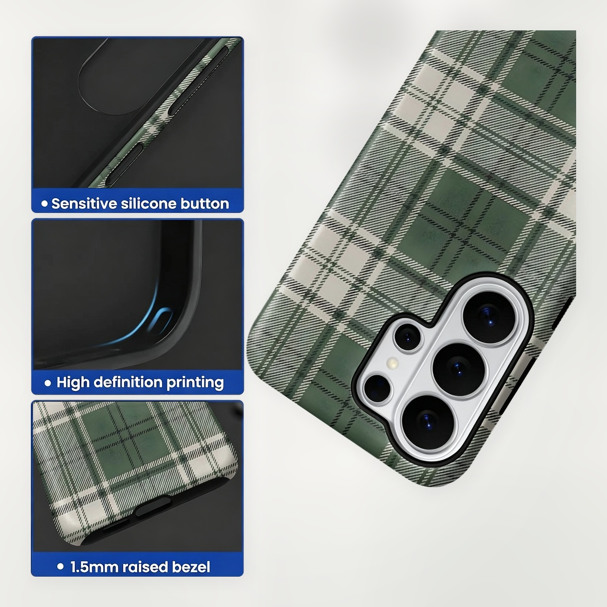 Green Plaid Pattern 2-in-1 Dua - Phone Cases Green 评论和价格