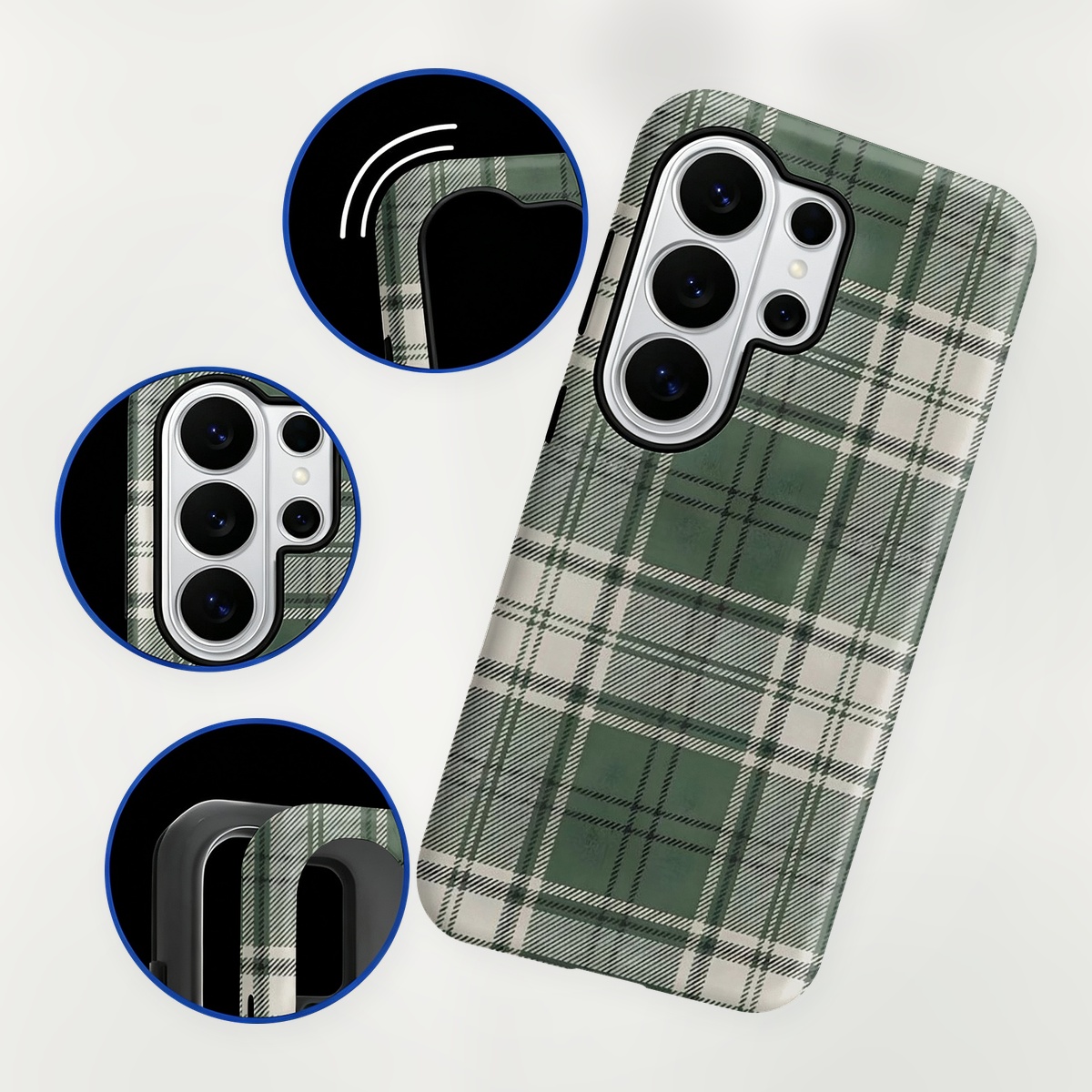 Green Plaid Pattern 2-in-1 Dua - Phone Cases Green 评论和价格