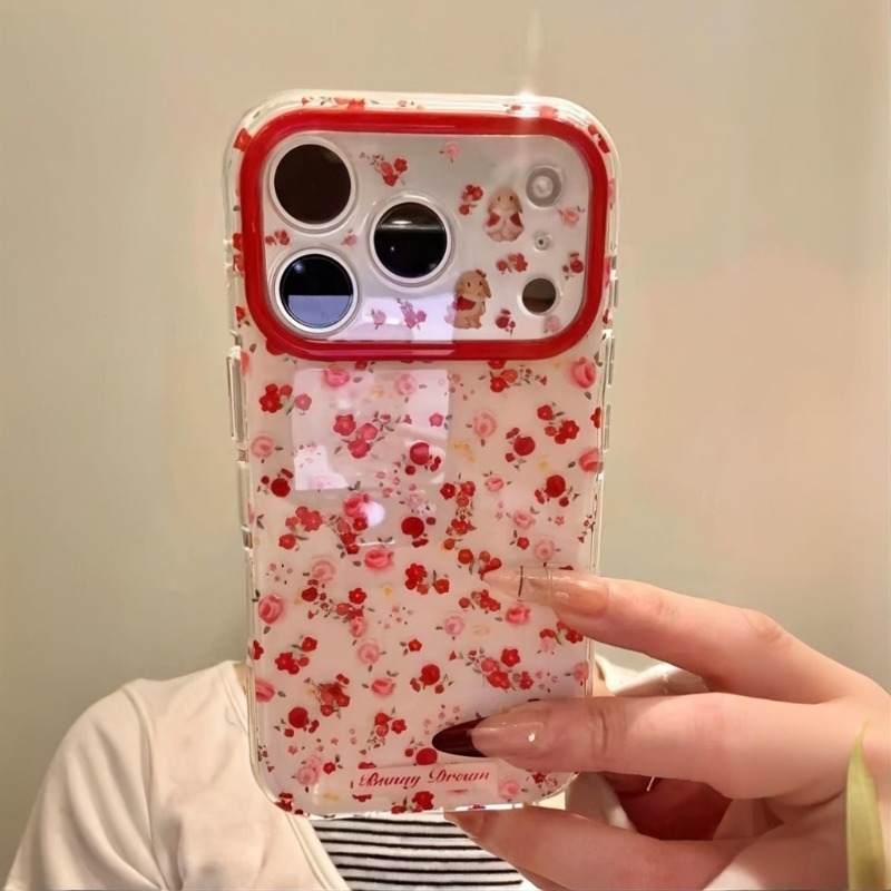 Lovely Cartoon Red Flowers Pat - Phone Cases Trending 评论和价格